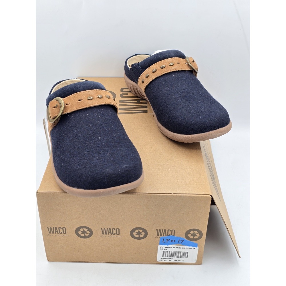 NEW Spenco Navy Blue Ashley Wool Genuine Suede Orthotic Comfort Sz 6.5